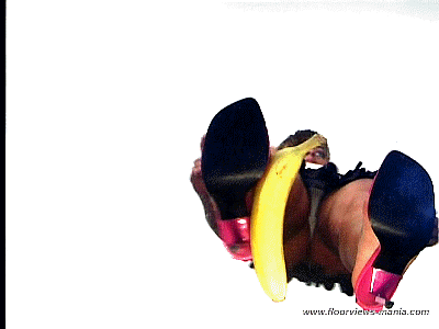 Russian stunner Katja crushes a Banana with her High Heels
